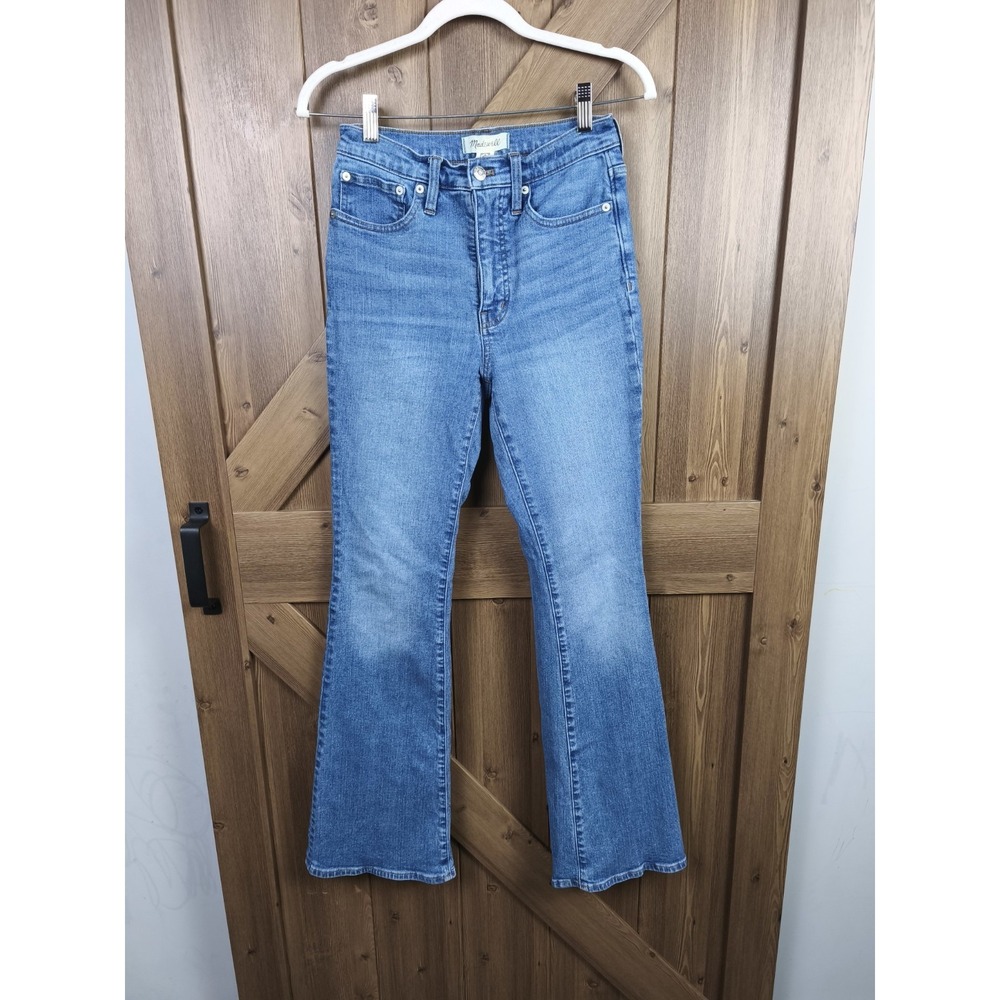 Madewell Skinny Flare Jeans Size 25 High Rise Stretch Denim Blue